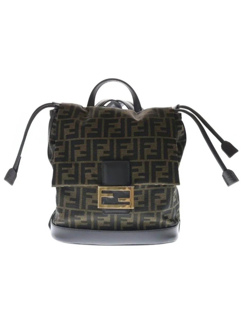 Fendi Zucca FF Jacquard FF Logo Backpack Silver Brown